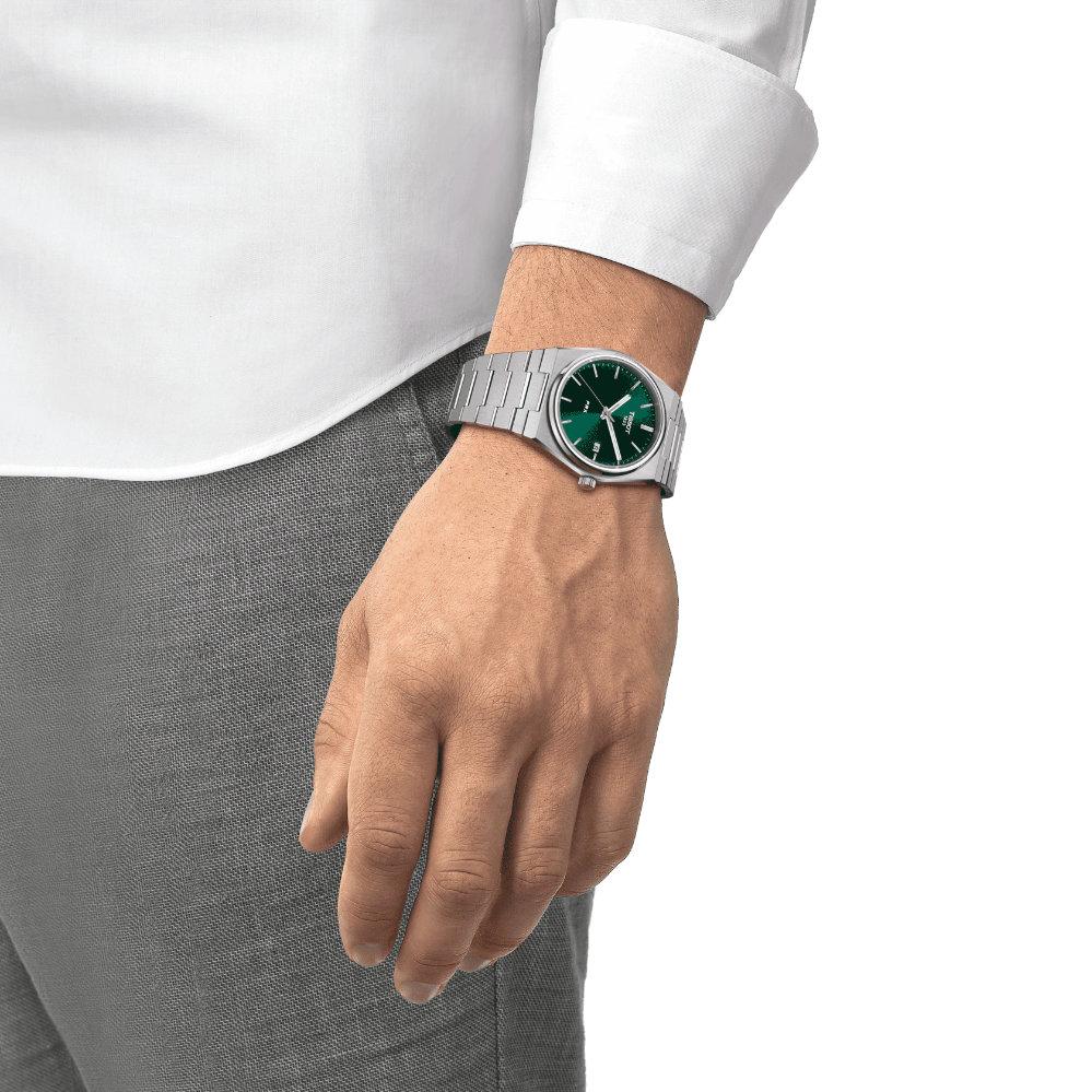 Tissot PRX Quartz Green Dial Stainless Steel Men's Watch - T137.410.11.091.00