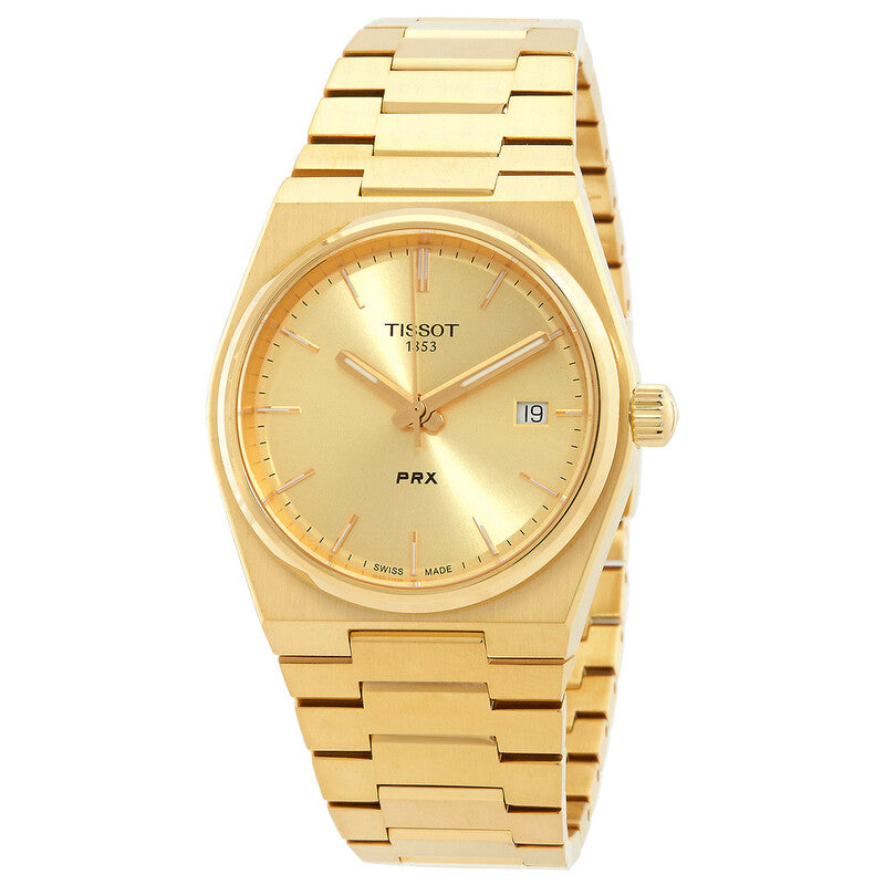 Tissot PRX Quartz 35mm Champagne Dial Yellow Gold PVD Steel Unisex Watch - T137.210.33.021.00