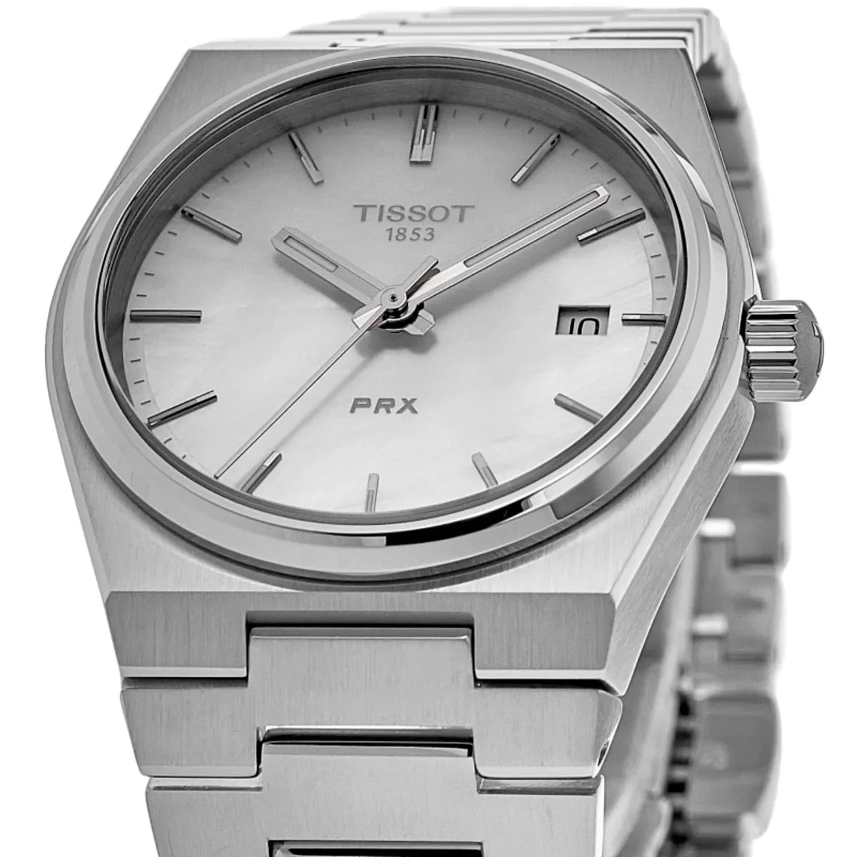 Tissot PRX 35mm White Mother of Pearl Dial Steel Women's Watch - T137.210.11.111.00