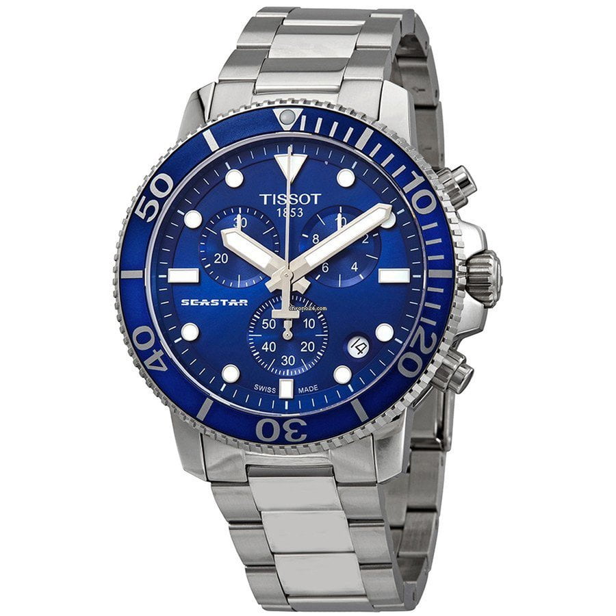 Tissot Seastar 1000 Chronograph Blue Dial Silver Steel Strap Men's Watch - T120.417.11.041.00