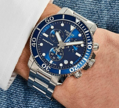 Tissot Seastar 1000 Chronograph Blue Dial Silver Steel Strap Men's Watch - T120.417.11.041.00