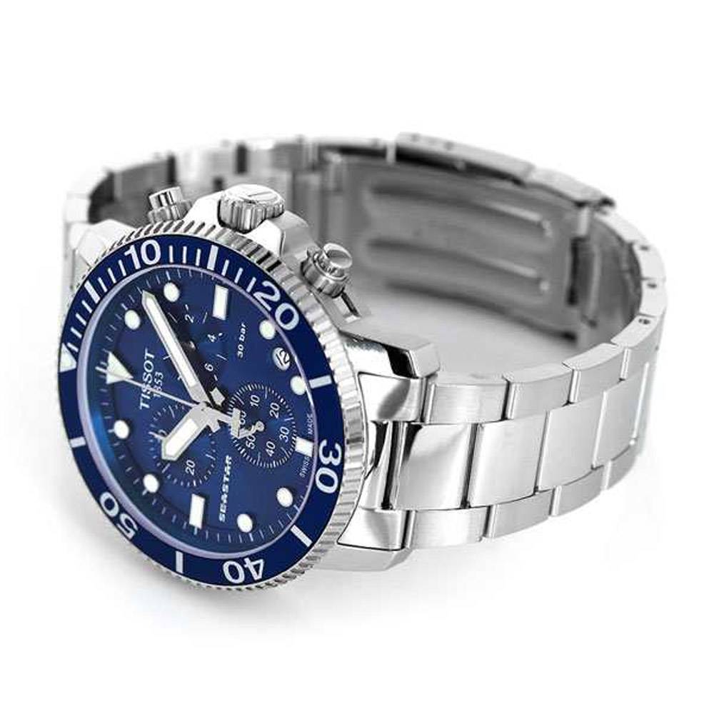 Tissot Seastar 1000 Chronograph Blue Dial Silver Steel Strap Men's Watch - T120.417.11.041.00