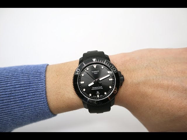 Tissot Seastar 1000 Powermatic 80 Black Dial Black Rubber Strap Men's Watch - T120.407.37.051.00