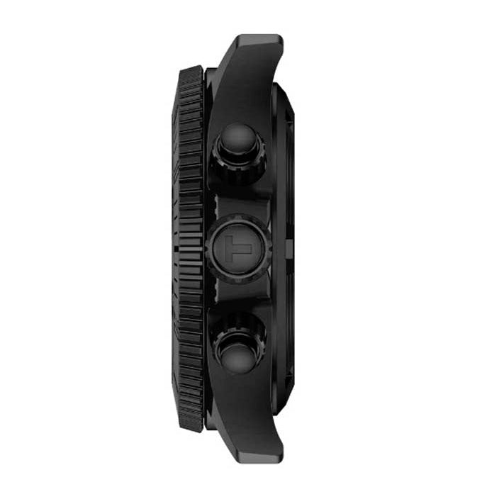 Tissot Seastar 1000 chronograph watch side profile showing case thickness