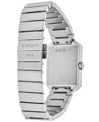 Stainless steel bracelet detail of Tissot SRV women's watch with segmented links