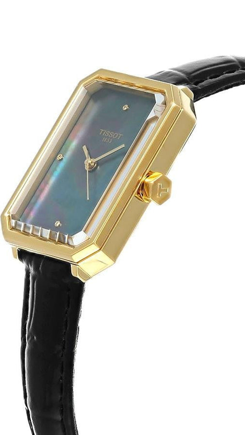 Tissot SRV Black MOP Dial Leather Strap Women's Watch - T160.110.36.126.00