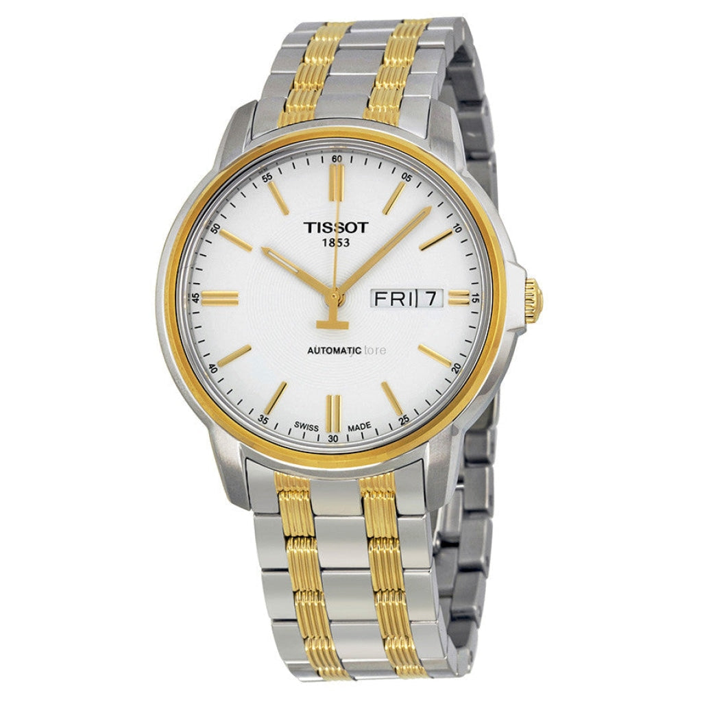 Tissot T Classic Automatics White Dial Two Tone Steel Strap Men Watch - T065.430.22.031.00