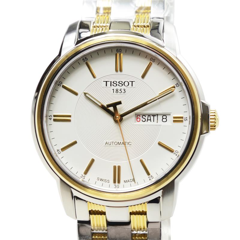 Tissot T Classic Automatics White Dial Two Tone Steel Strap Men Watch - T065.430.22.031.00