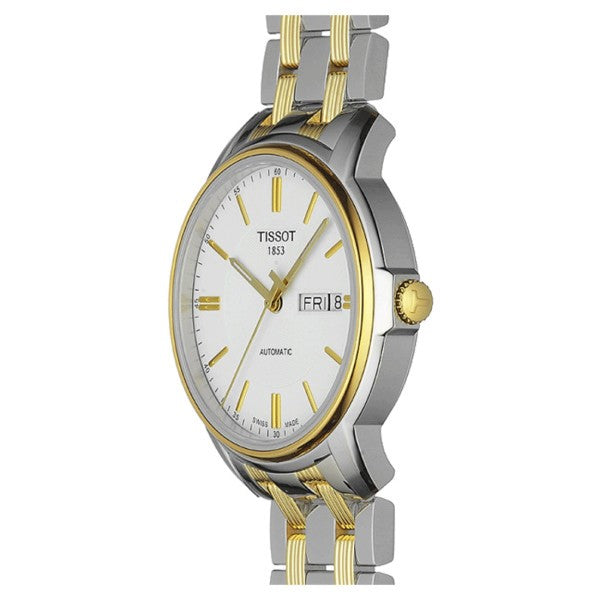 Tissot T Classic Automatics White Dial Two Tone Steel Strap Men Watch - T065.430.22.031.00