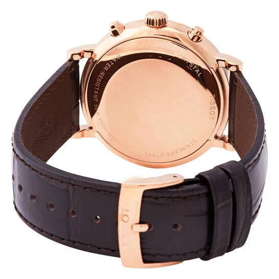 Tissot T-Classic Carson Chronograph White Dial Leather Strap Men's Watch - T122.417.36.011.00