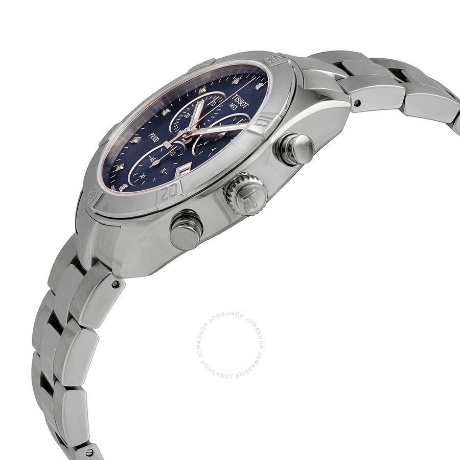 Tissot T-Classic Chronograph Diamond Blue Dial Ladies Watch T101.917.11.046.00