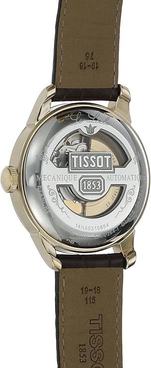 Tissot T Classic Le Locle Automatic Gold Dial Maroon Leather Strap Men's Watch - T41.5.413.73