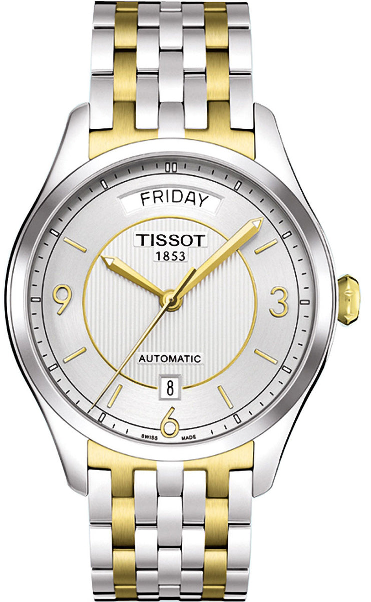 Tissot T Classic T One Automatic Silver Dial Two Tone Steel Strap Men's Watch - T038.430.22.037.00