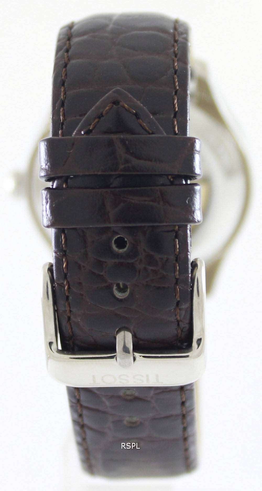 Tissot T Classic T One Automatic Silver Dial Brown Leather Strap Men's Watch - T038.430.16.037.00