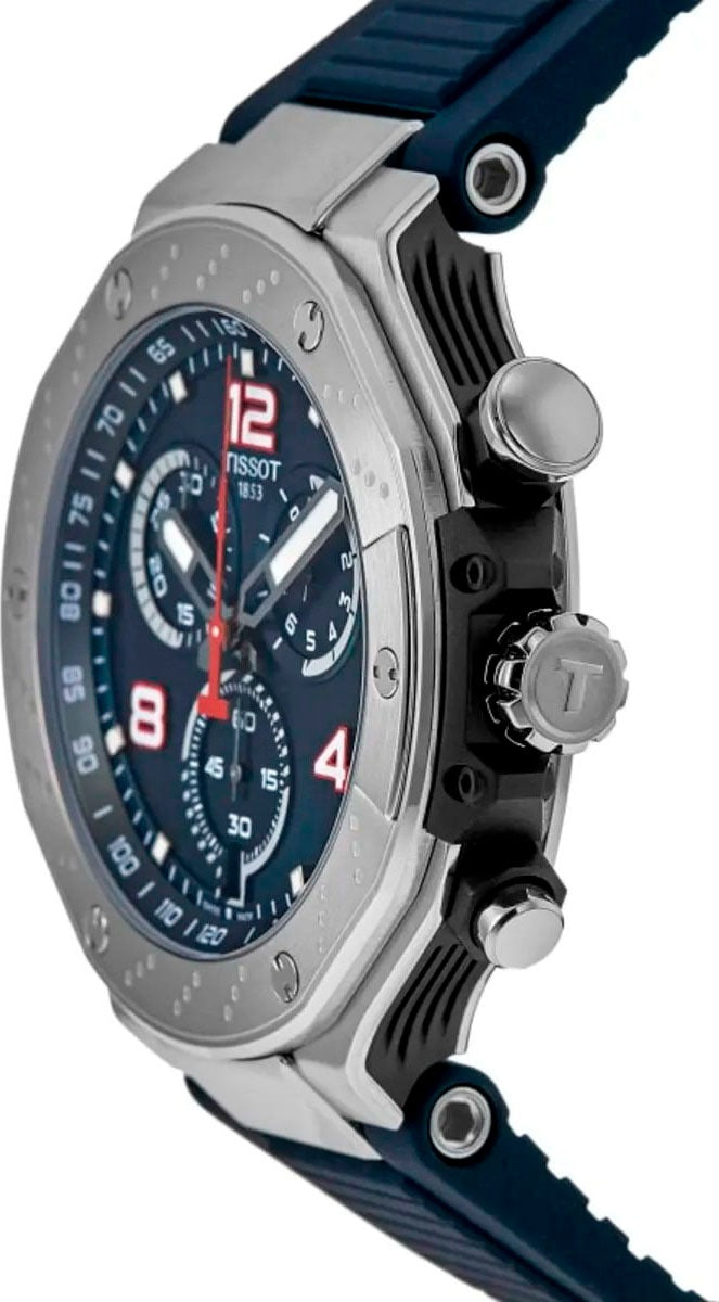 Tissot T-Race MotoGP Quartz Chronograph Blue Dial Silicone Strap Men's Watch - T141.417.17.047.00