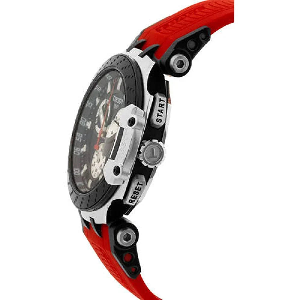 Tissot T-Race Chronograph Quartz Black Dial Red Strap Men's Watch - T115.417.27.051.00