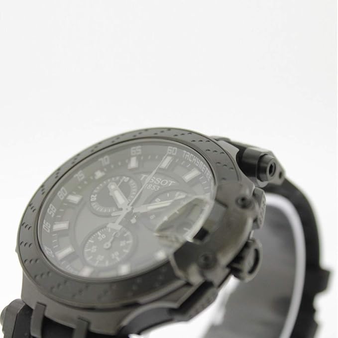 Tissot T-Race Chronograph Anthracite Black Dial Black Silicone Strap Men's Watch - T115.417.37.061.03