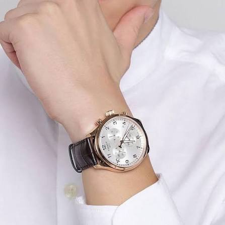 Tissot T-Sport Chronograph XL Silver Dial Brown Leather Strap Men's Watch - T116.617.36.037.00