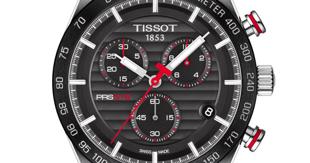 Tissot T Sport PRS 516 Chronograph Black Dial Silver Steel Strap Men's Watch - T100.417.11.051.01