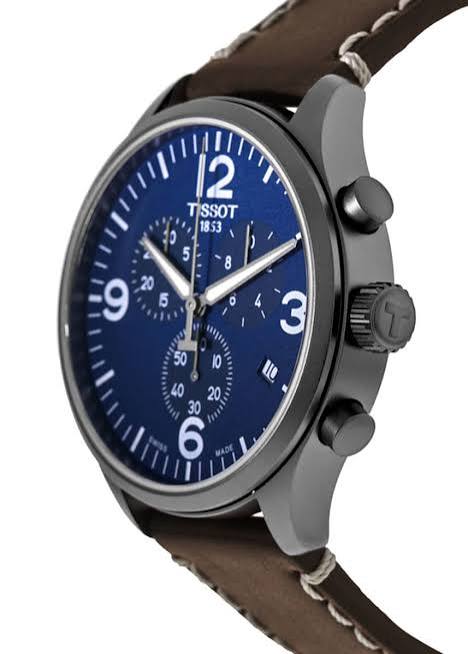 Tissot T-Sport Chronograph XL Blue Dial Leather Strap Men's Watch - T116.617.36.047.00