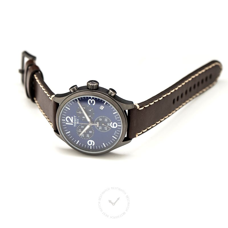 Tissot T-Sport Chronograph XL Blue Dial Leather Strap Men's Watch - T116.617.36.047.00