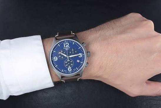 Tissot T-Sport Chronograph XL Blue Dial Leather Strap Men's Watch - T116.617.36.047.00