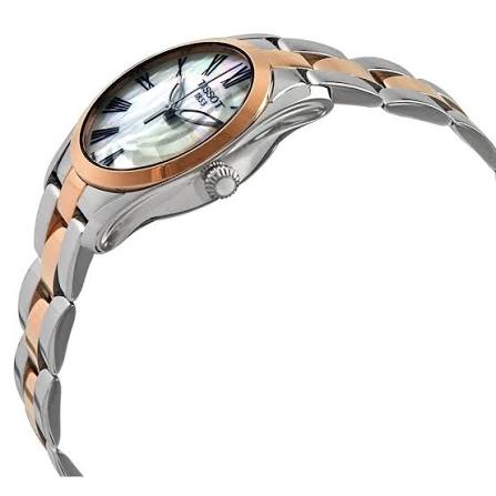 Tissot T-Wave MOP Dial Stainless Steel Gold Rose Women's Watch - T112.210.22.113.01