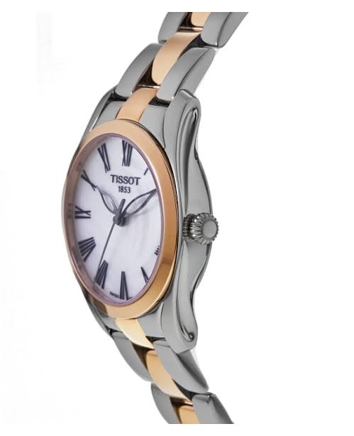 Tissot T-Wave MOP Dial Stainless Steel Gold Rose Women's Watch - T112.210.22.113.01