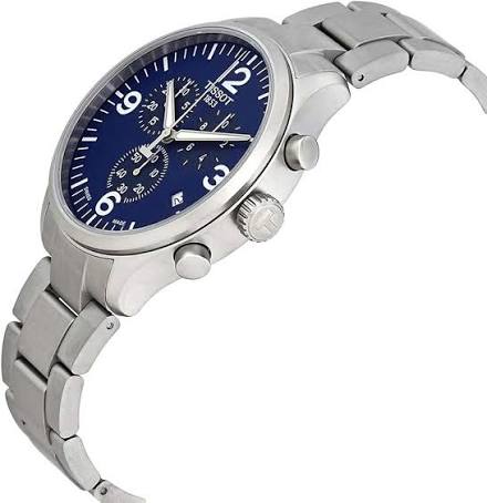 Tissot T Sport Chrono XL Chronograph Blue Dial Silver Steel Strap Men's Watch - T116.617.11.047.00