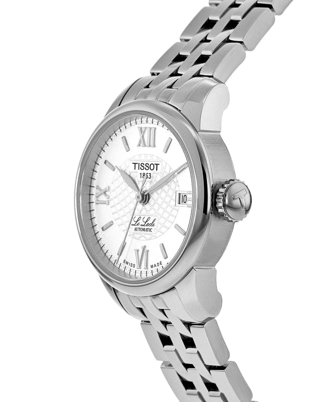 Tissot Le Locle women's watch side view showing crown and case profile