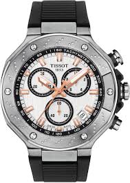 Tissot T-Race Chronograph White Dial Silicone Strap Men's Watch - T141.417.17.011.00