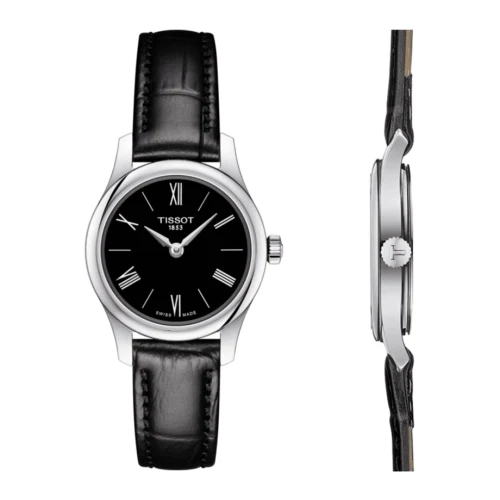 Tissot Tradtition 5.5 Think Small Swiss Quartz Leather Lady Black Women's Watch - T063.009.16.058.00