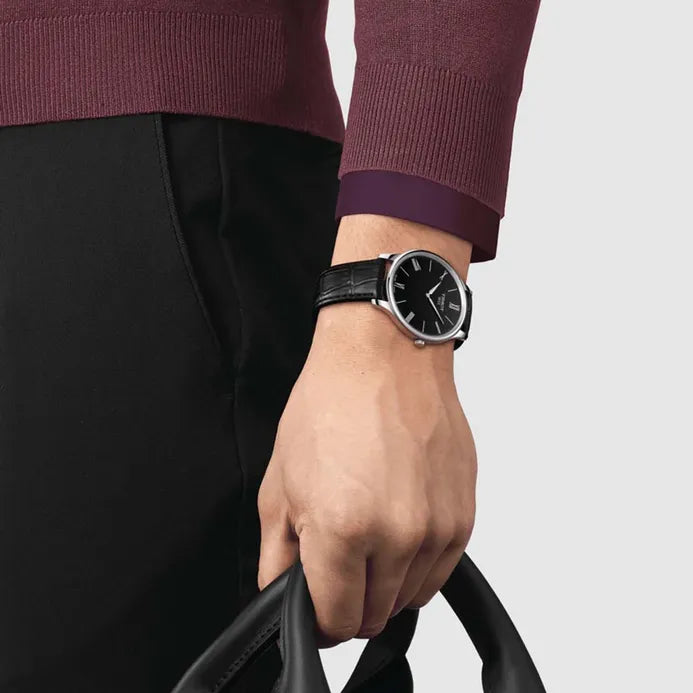 Tissot Tradtition 5.5 Think Small Swiss Quartz Leather Lady Black Women's Watch - T063.009.16.058.00