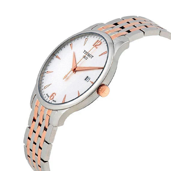 Tissot Tradition Silver Dial Rose Gold Men's Watch - T063.610.22.037.01