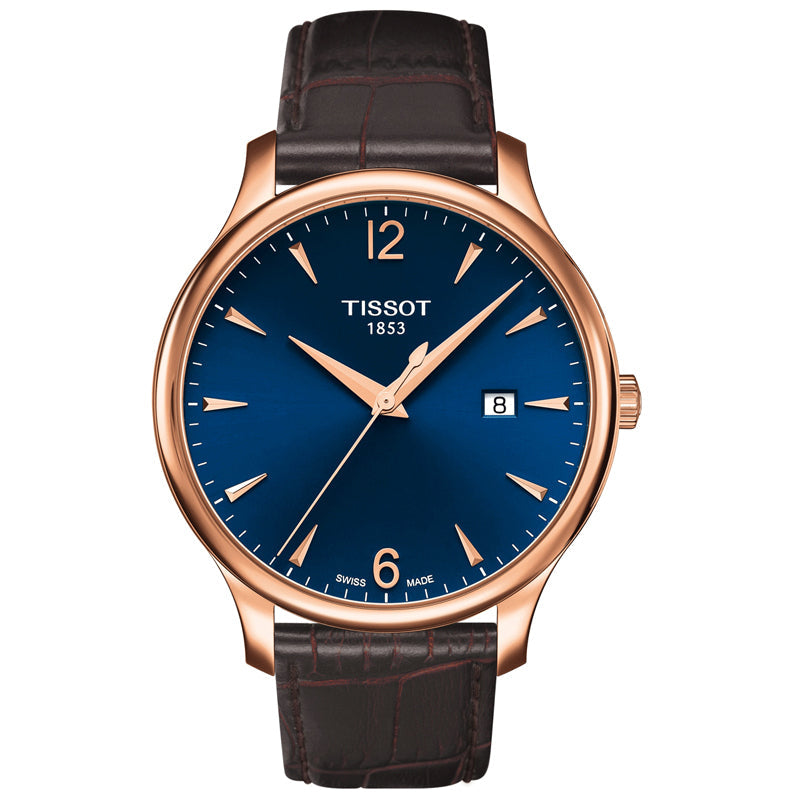 Tissot Tradition Blue Dial Leather Strap Men's Watch - T063.610.36.047.00