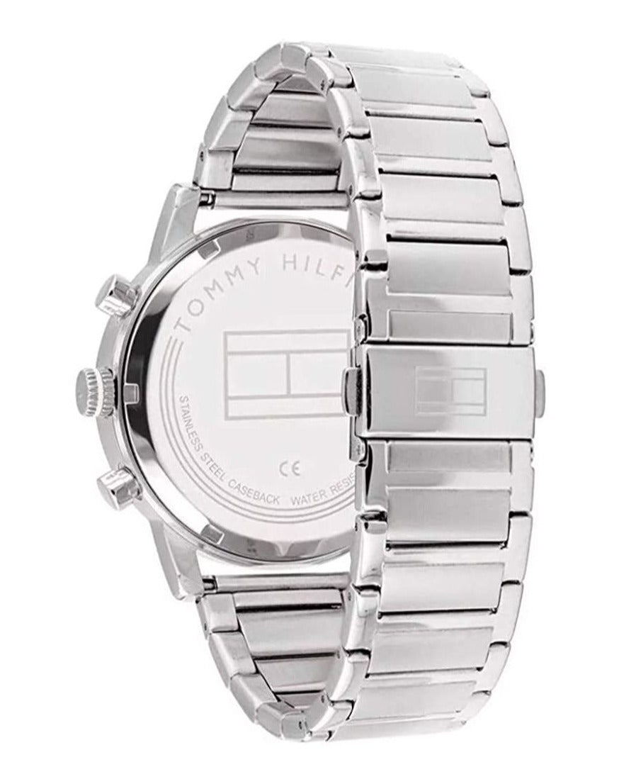 Tommy Hilfiger men's watch stainless steel three-link bracelet and deployment clasp