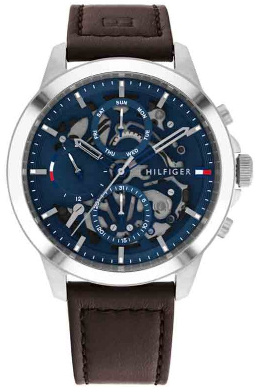 Tommy Hilfiger Multifunction Stainless Steel and Leather Strap Men's Watch - 1710476