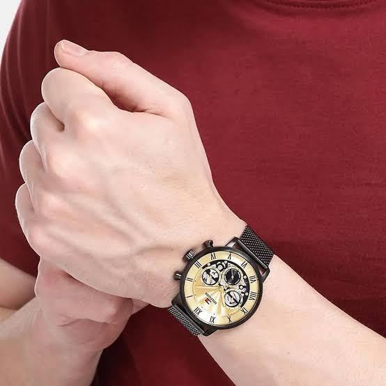 Tommy Hilfiger Quartz Multifunction Golden dial Stainless Steel Strap Watch for Men - 1710568