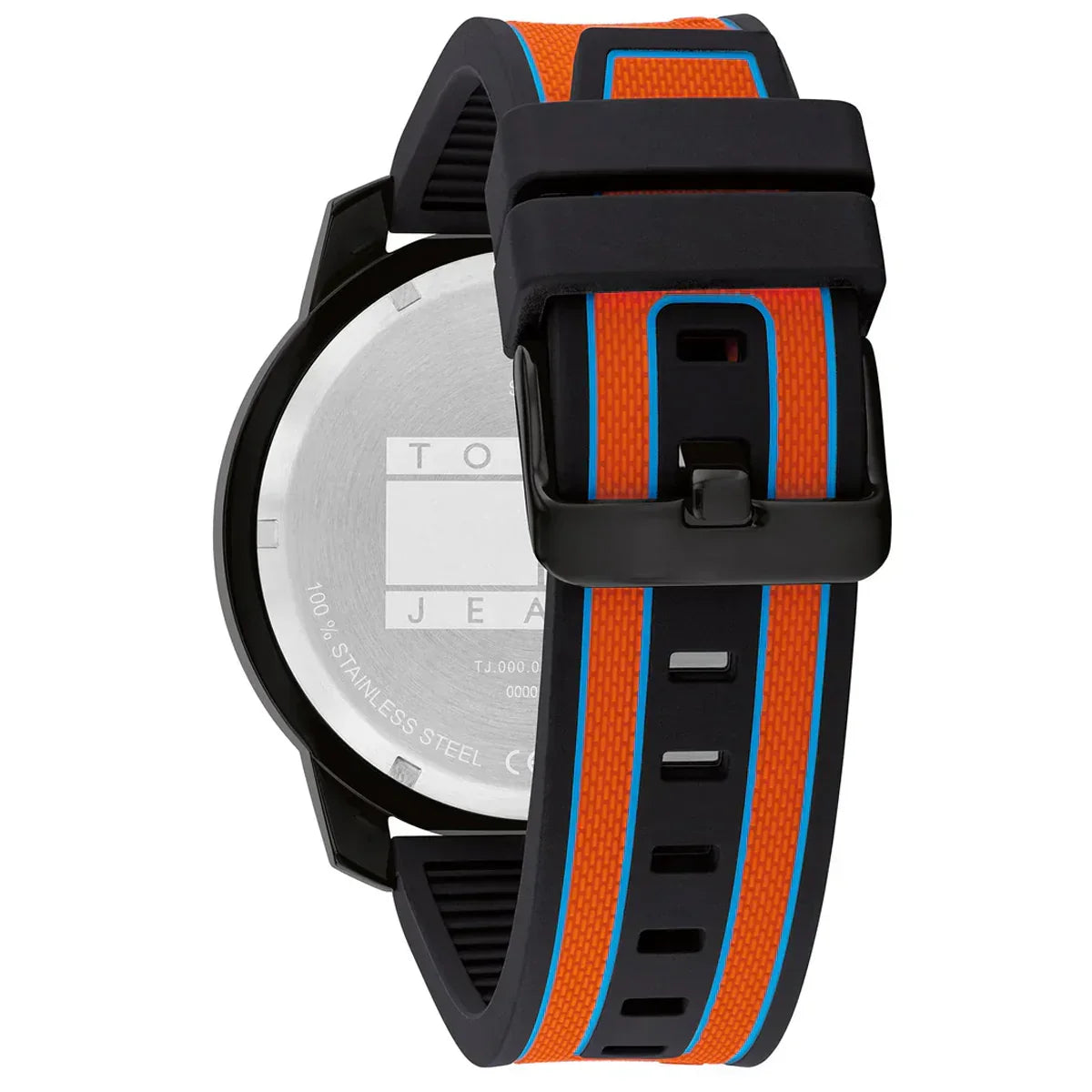 Tommy Hilfiger Black & Orange Silicone Multi-function Men's Watch - 1710583