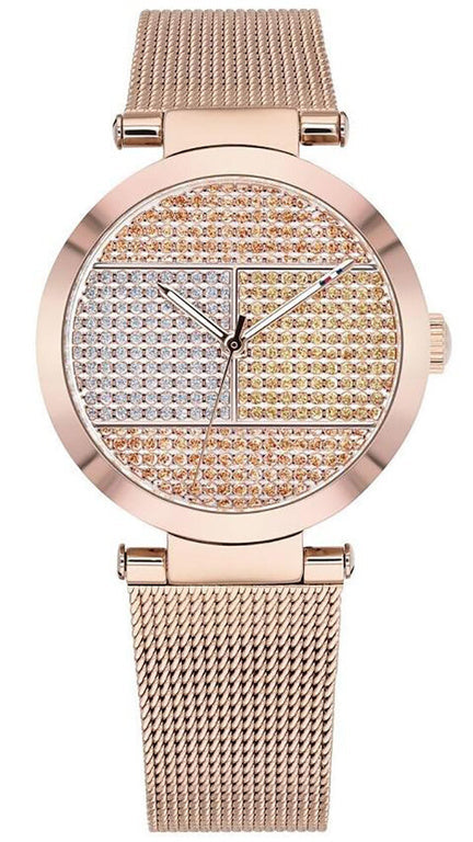 Tommy Hilfiger Rose Gold Dial Stainless Steel Band Women's Watch - 1781868