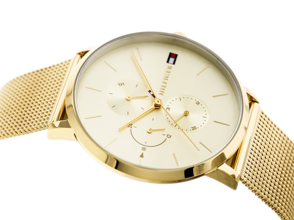 TOMMY HILFIGER GOLD TONE MESH STRAP & GOLD DIAL GENUINE WOMENS WATCH 1781943