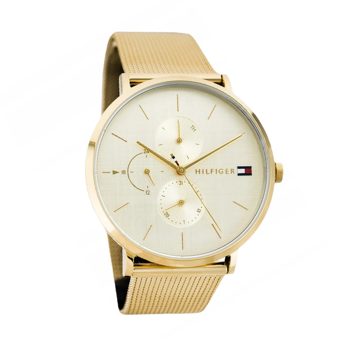 TOMMY HILFIGER GOLD TONE MESH STRAP & GOLD DIAL GENUINE WOMENS WATCH 1781943