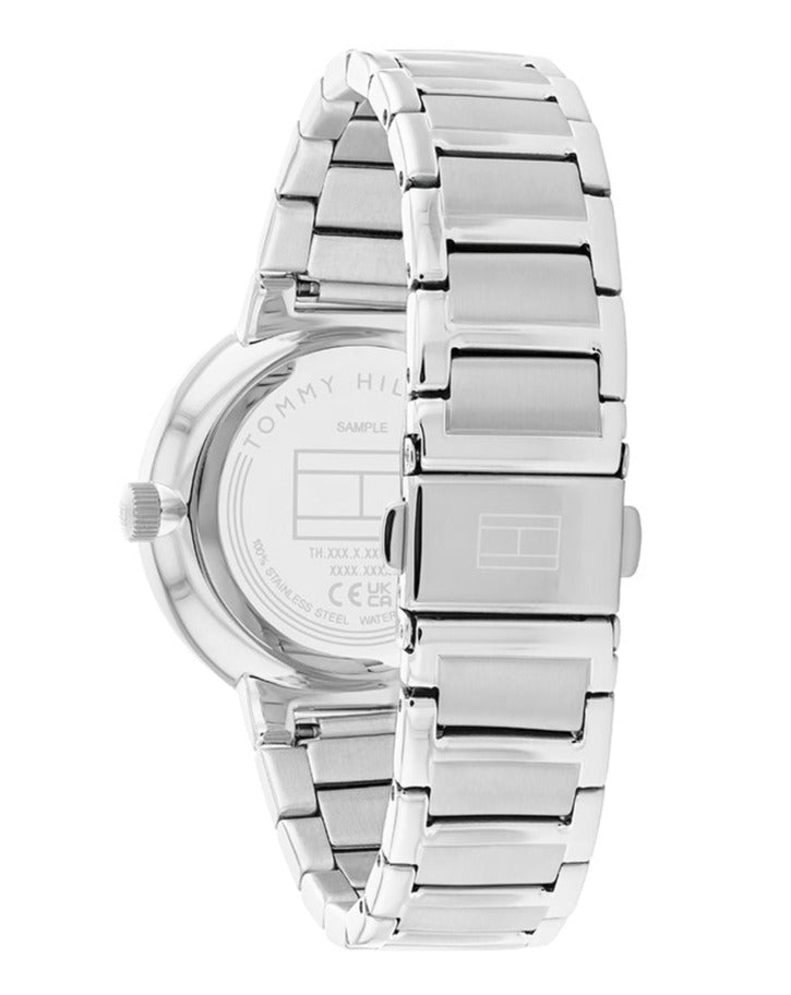 Side profile of Tommy Hilfiger 1782532 women's watch with silver stainless steel bracelet