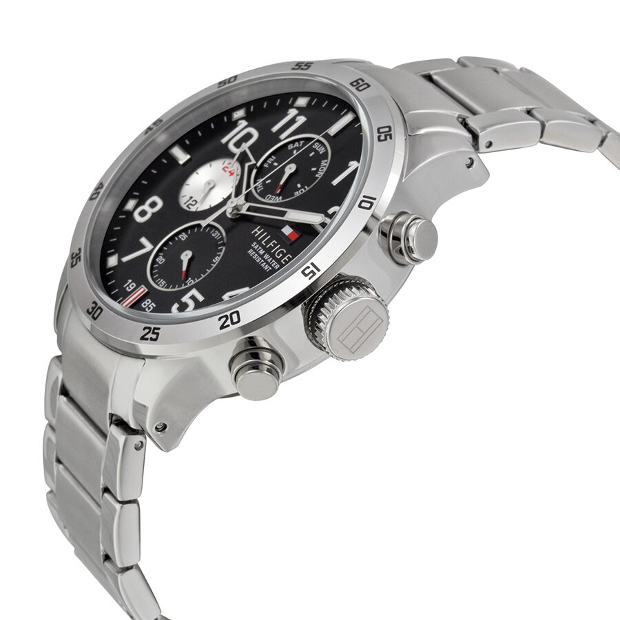 Tommy Hilfiger Multi-Function Black Dial Stainless Steel Men's Watch 1791141