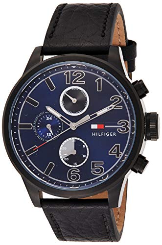 Tommy Hilfiger 1791241 chronograph watch three-quarter angle with chronograph subdials visible