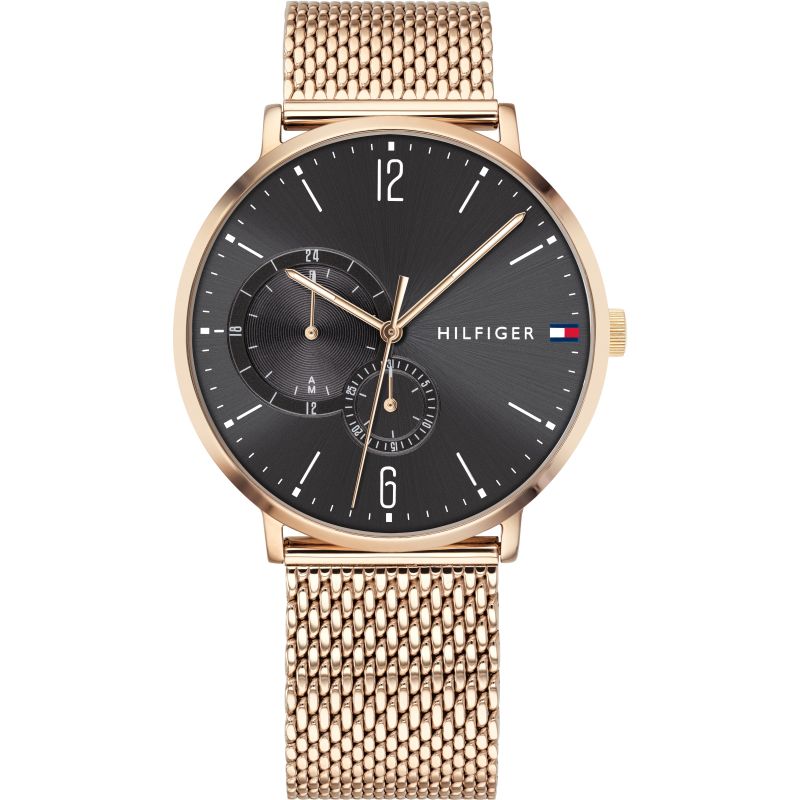 Tommy Hilfiger Grey Dial Rose Gold Mesh Women's Watch 1791506
