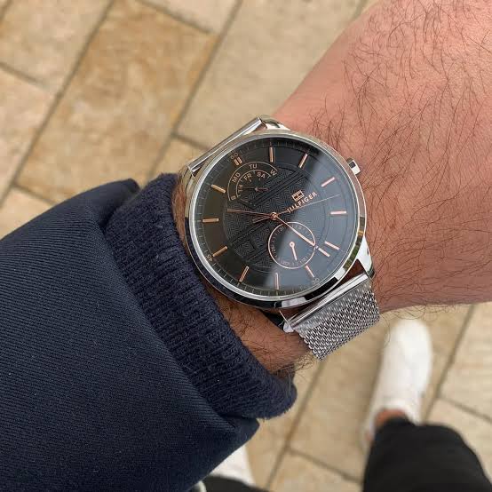 Tommy Hilfiger Quartz Stainless Steel Black Dial 44mm Men's Watch 1791610