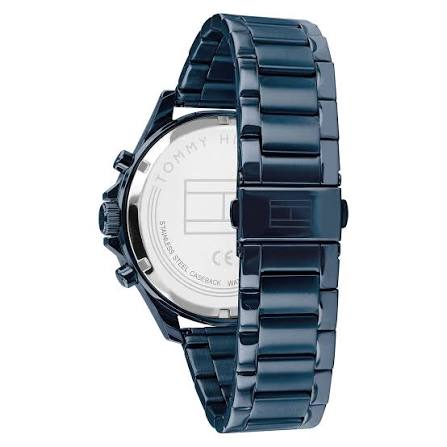 Tommy Hilfiger 1791720 watch showing case back with engraved text and logo