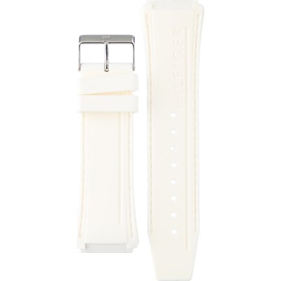 Tommy Hilfiger Quartz Silicone Strap Silver Dial 46mm Men's Watch - 1791764