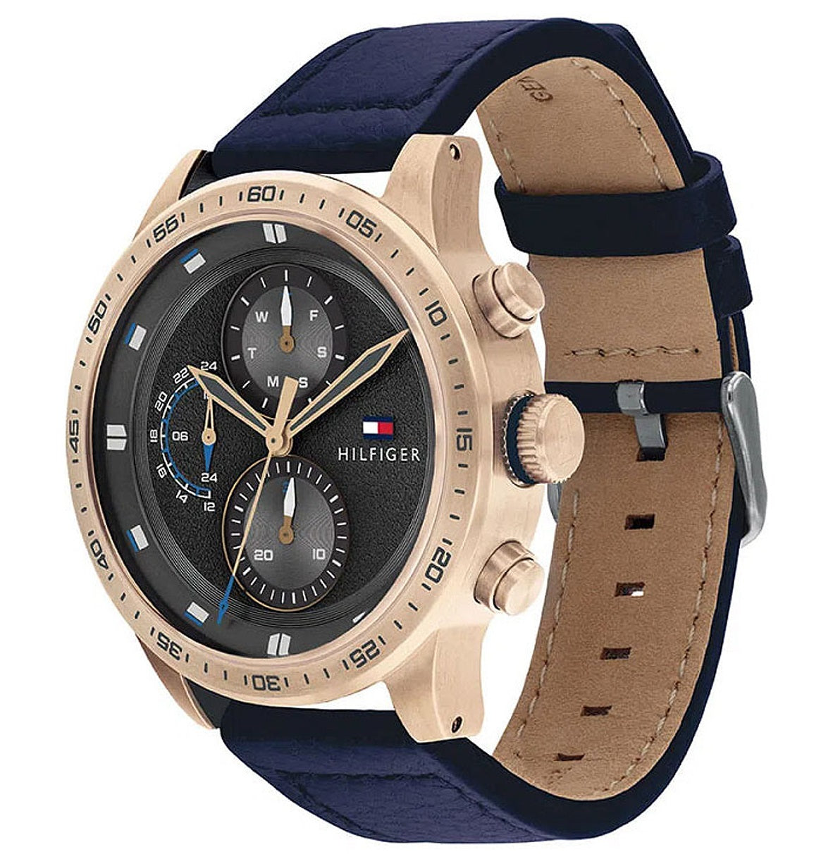 TOMMY HILFIGER MENS QUARTZ LEATHER WATCH - 1791808